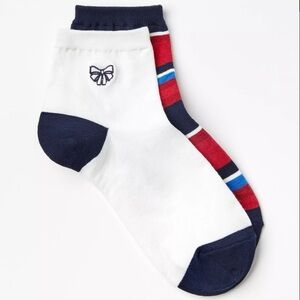 Loft 2-Pack Bow & Rugby Stripe Ankle Socks